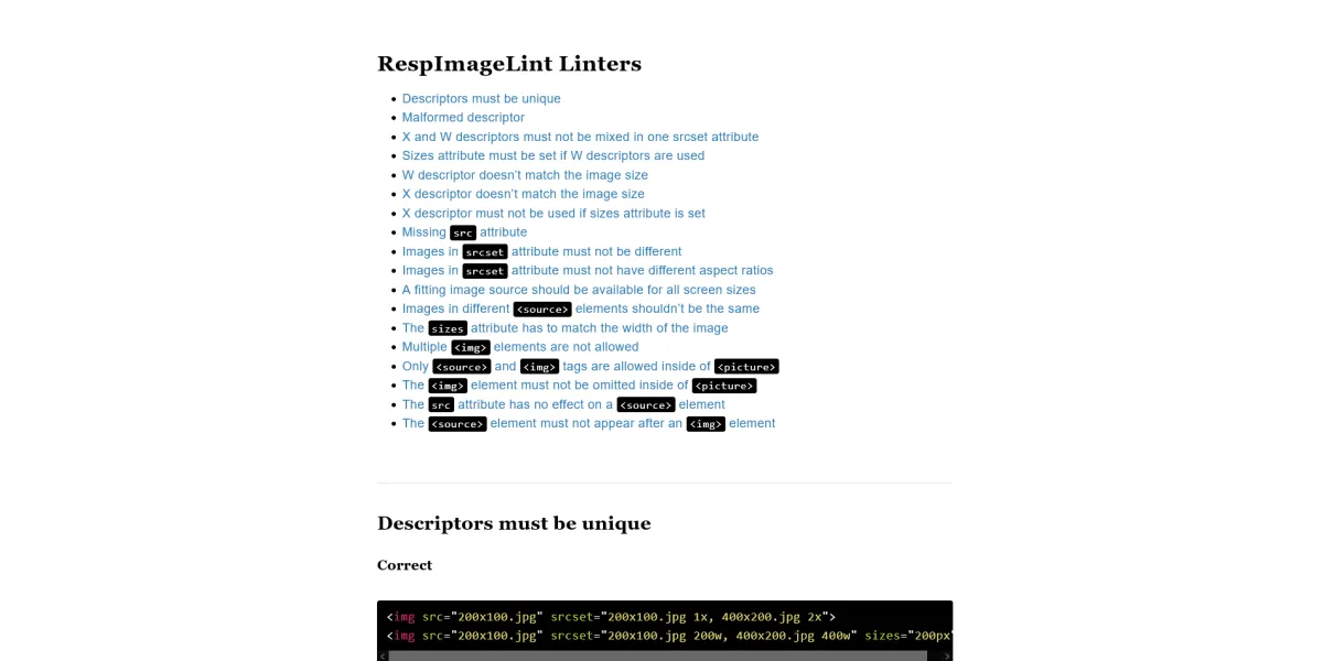 Responsive Image Breakpoints Generator 網頁截圖